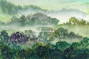 Watercolor Backgrounds. Landscapes