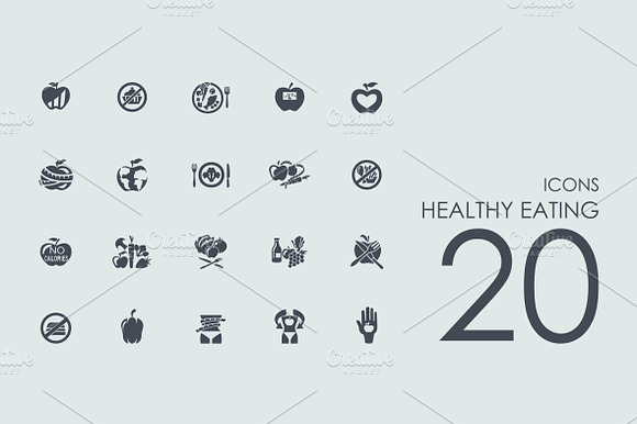 20 Healthy Eating Icons