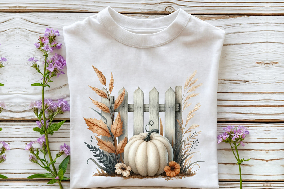 Watercolor Fall Pumpkin Fence Clipar, an Illustration by Rose Art (Photo 4 of 7)