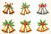 Holiday Bells and Holly Clipart, an Illustration by CrexoraLab (Thumbnail 5 of 5)