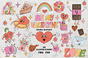 Retro Valentine's Day. Love clipart, a Seasonal Illustration by Garden in frame (Thumbnail 1 of 4)