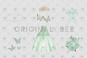 Princess Quinceañera Green Clipart, an Illustration by BigCakeBee (Thumbnail 3 of 3)