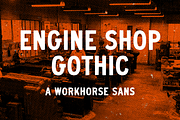 Engine Shop Gothic Sans Serif Font, a Sans Serif Font by Wonder and Wander (Thumbnail 1 of 4)