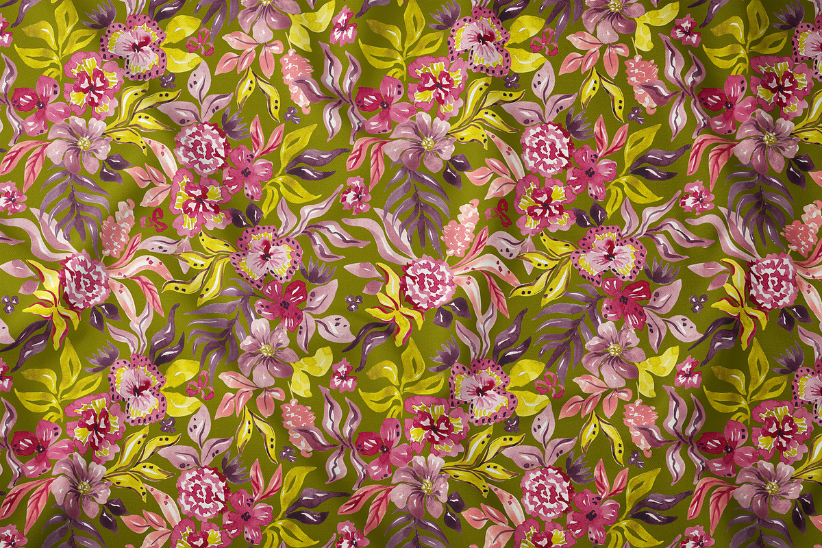 Fantasy flowers seamless pattern, a Pattern Graphic by SirenaArt (Photo 11 of 17)