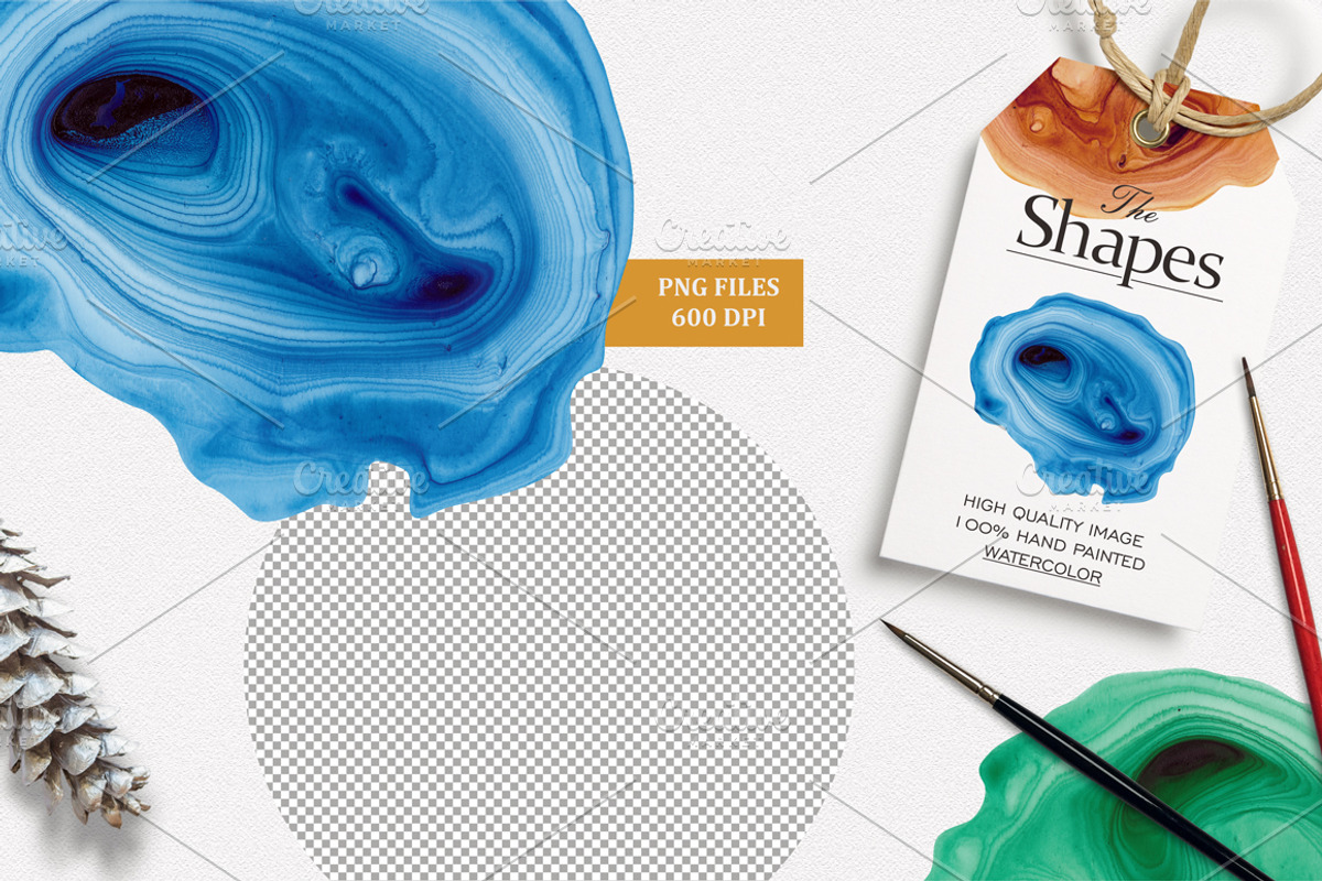 The Shapes (watercolor textures), a Texture Graphic by Soir Creative (Photo 3 of 8)