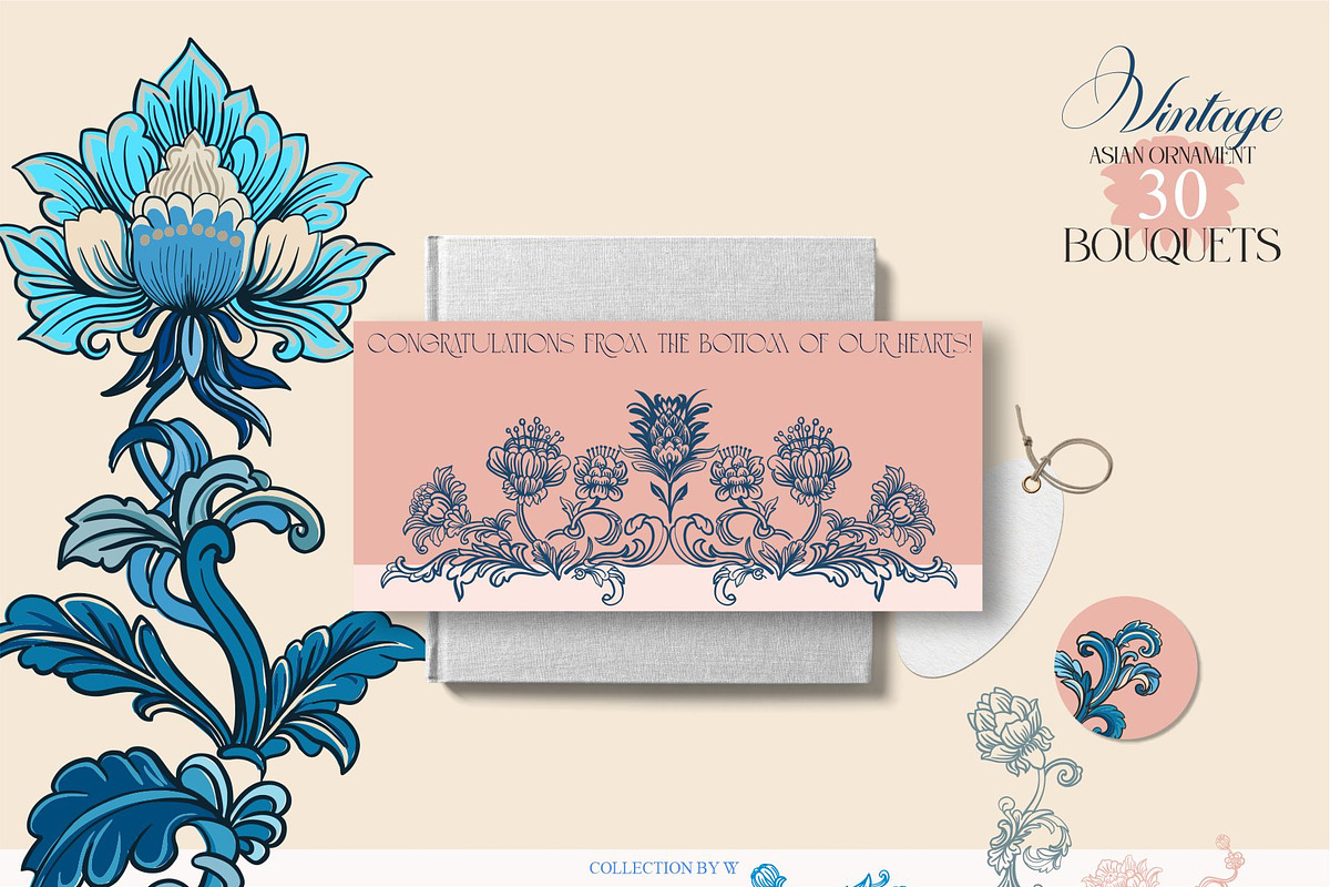 Vintage Asian ornament, a Decorative Illustration by Collection by VY (Photo 5 of 9)