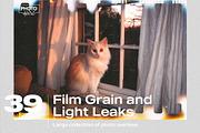 Film Grain and Light Leaks Overlays, a Texture Graphic by PhotoSpirit (Thumbnail 1 of 8)