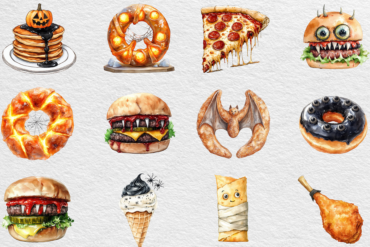 Halloween Fast Food Clipart, an Illustration by Black Bird Studio (Photo 5 of 6)