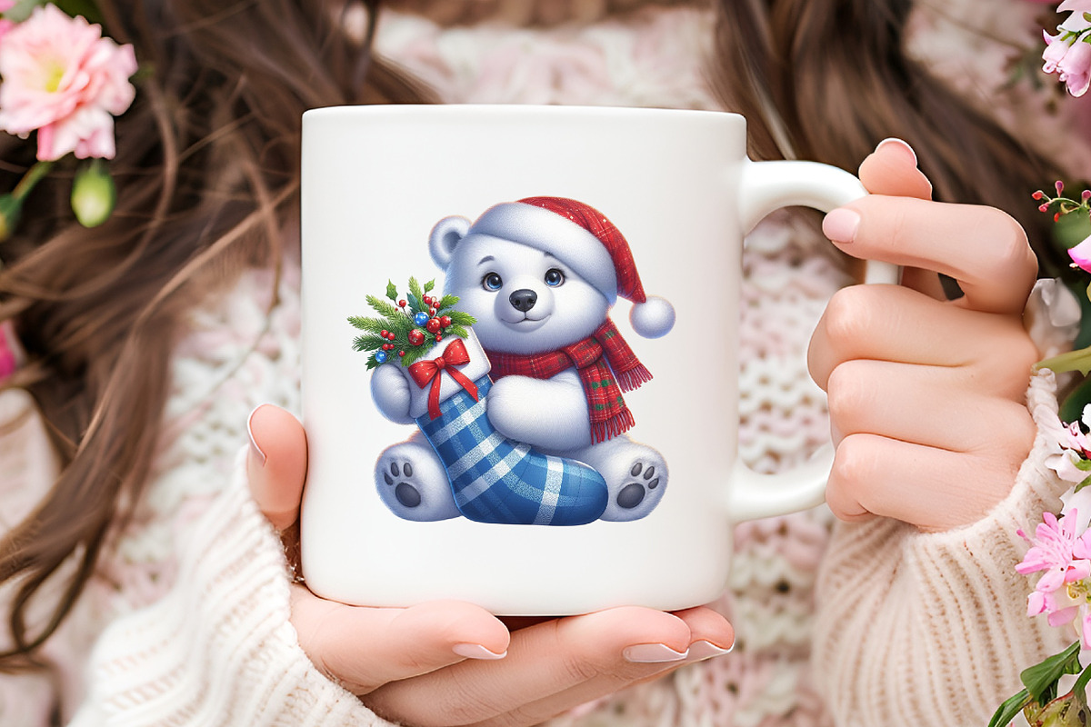 Christmas Polar Bear Blue Gingham, an Illustration by RobertsArt (Photo 5 of 7)