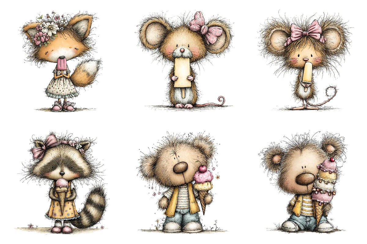 Whimsical summer woodland animals, an Illustration by SinaCreation (Photo 10 of 11)