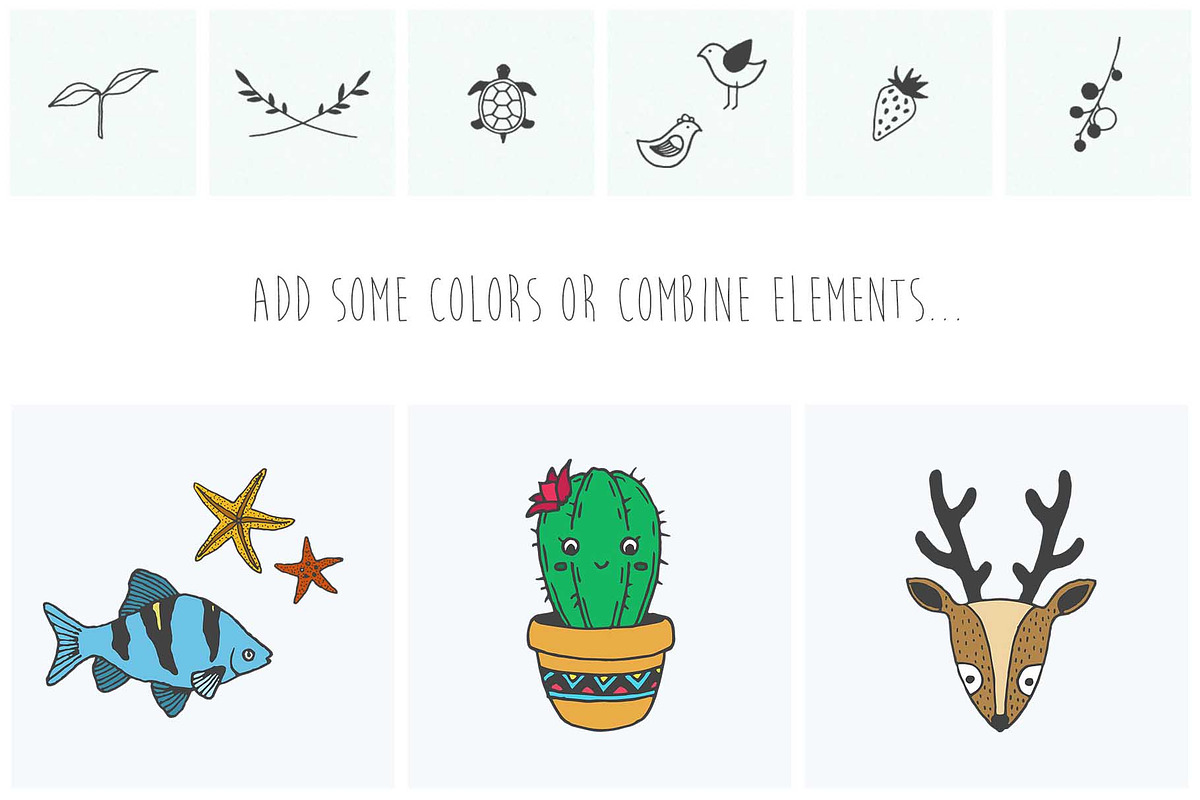 150 Hand Drawn Elements -Nature, an Animal Illustration by Michael Rayback Design (Photo 8 of 22)
