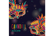 Carnival Masks vector set, a Decorative Illustration by LisaKolbasa (Thumbnail 10 of 15)
