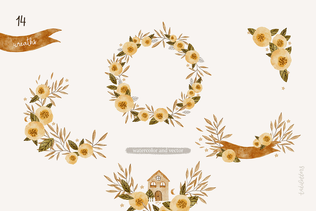 Floral Rabbit Collection, an Animal Illustration by tatiletters (Photo 12 of 13)