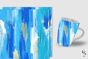 Blue Brushstrokes Seamless Patterns, a Pattern Graphic by Creative Store (Thumbnail 2 of 5)