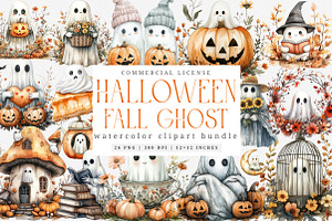Boho Fall Halloween Ghost Png, an Illustration by SinaCreation