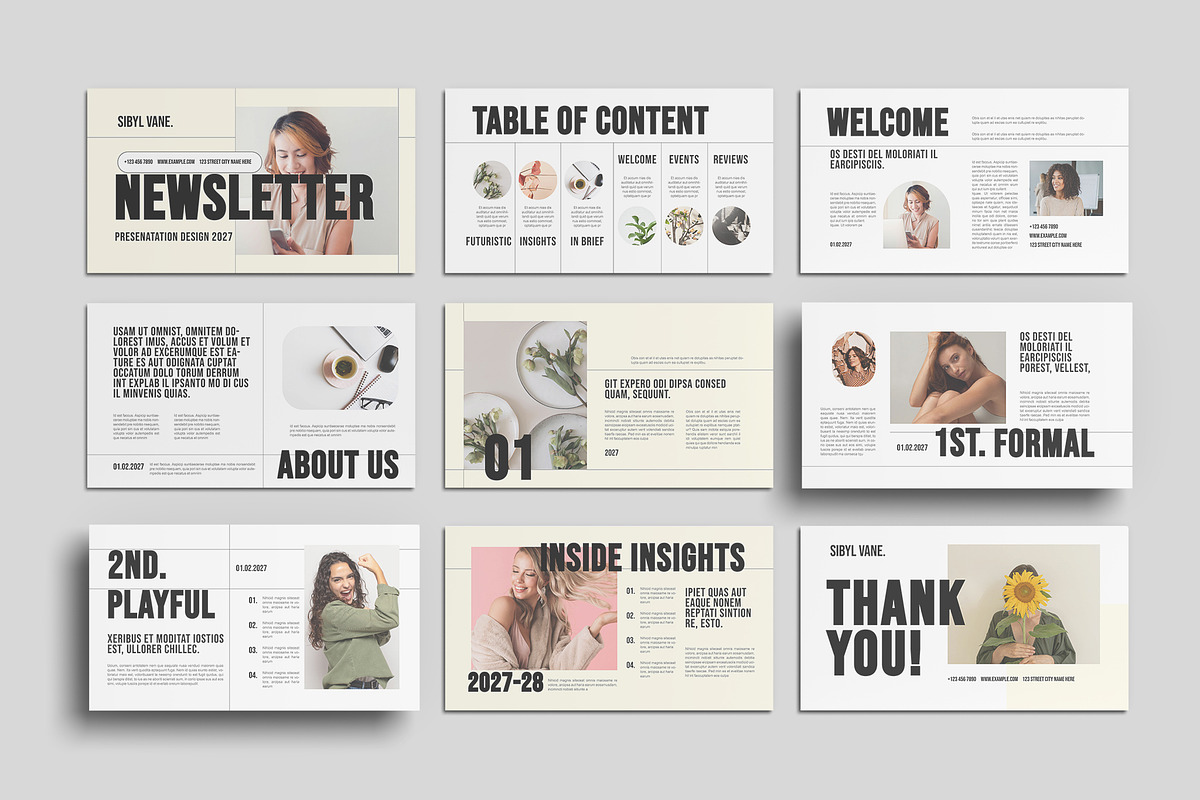 Newsletter Presentation Template, a Presentation Template by ClickPaint_Studio (Photo 1 of 5)