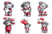 Valentine's Day Teddy Bear Clipart, an Illustration by Daily.Designs (Thumbnail 4 of 5)