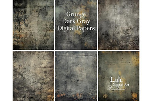 Grunge Dark Gray Digital Papers-21