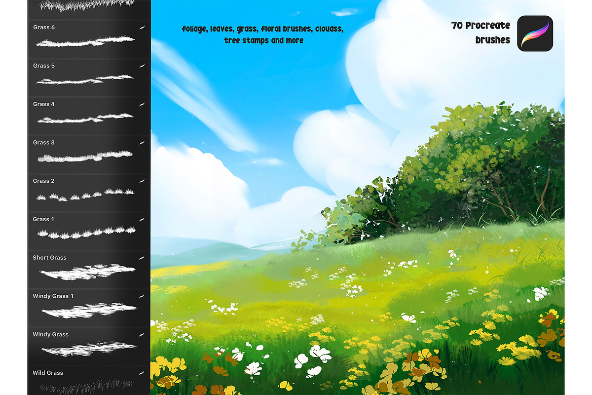 Ghibli Anime Procreate Brushes, a Brush Add-On by Spark Studio Brushes (Photo 4 of 5)