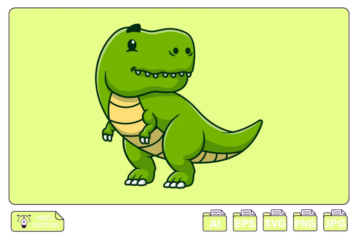 Cute Tyrannosaurus Cartoon Vector, an Animal Illustration by Artstorystudio (Photo 2 of 3)