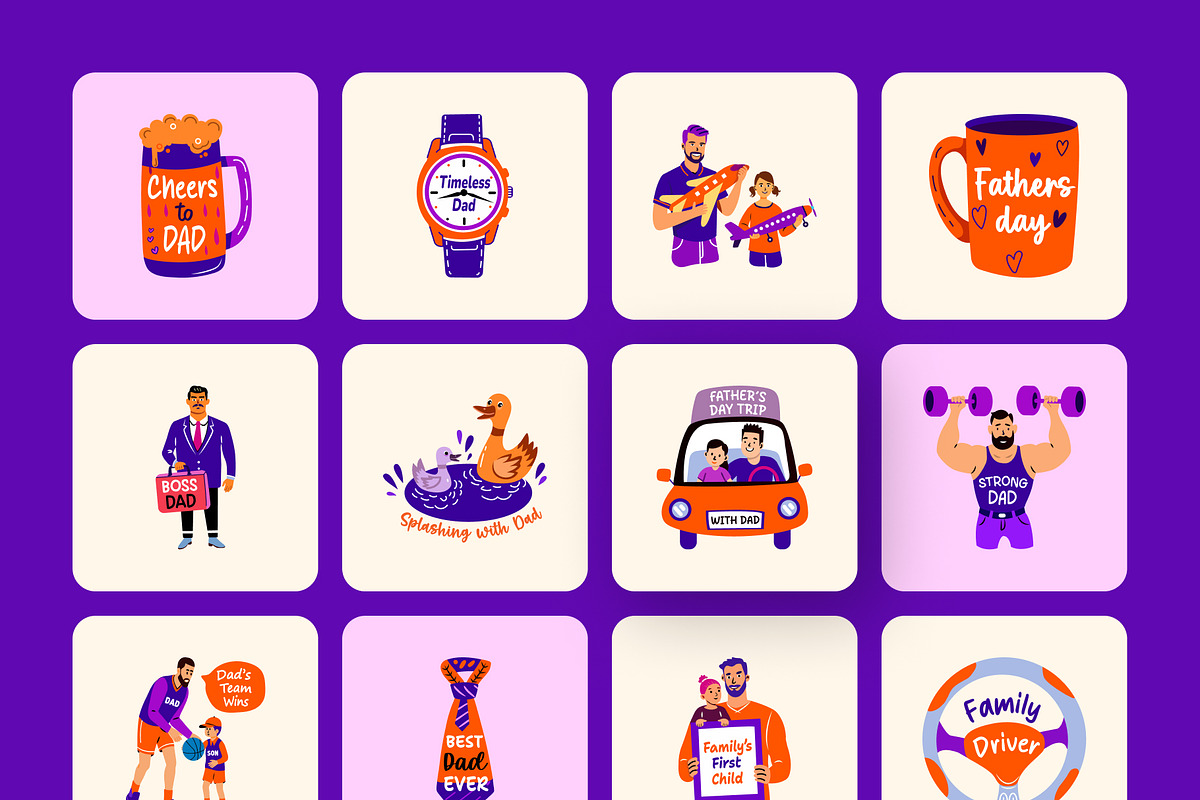 Happy Fathers Day Stickers, an Emoji Icon by Creative Stall (Photo 7 of 8)