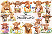 Easter Highland Cow Clipart PNG, an Illustration by SinaCreation (Thumbnail 1 of 5)