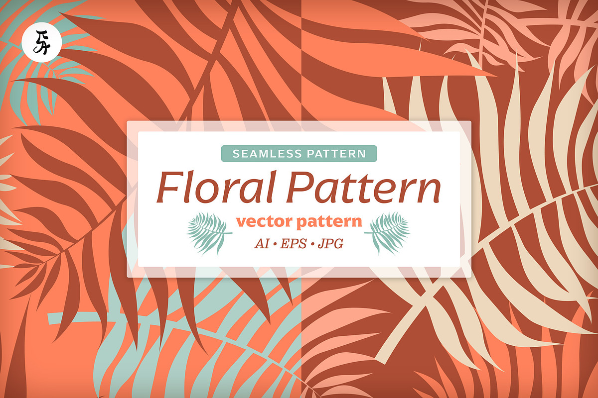 Leaves Pattern Electric Tangerine, a Pattern Graphic by Pia Kolle (Photo 1 of 6)