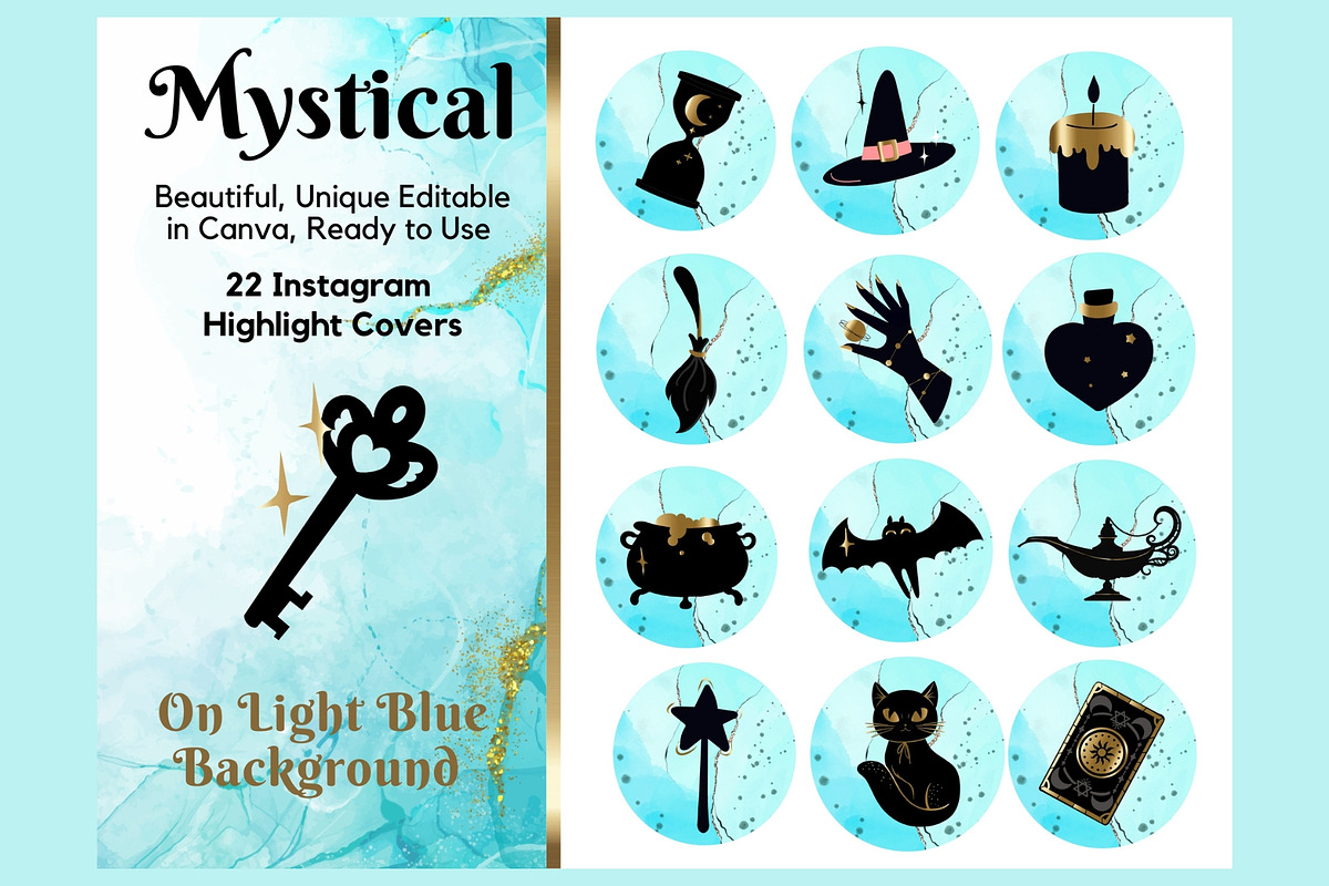 Mystical Turquoise Instagram Covers, a Marketing Template by CopertiniStudio (Photo 1 of 3)
