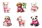 Pink Jumper Animals Christmas, an Illustration by Design Market (Thumbnail 5 of 5)