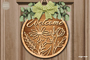 Welcome Floral Door Sign SVG Bundle, a Decorative Illustration by svgocean (Thumbnail 14 of 16)