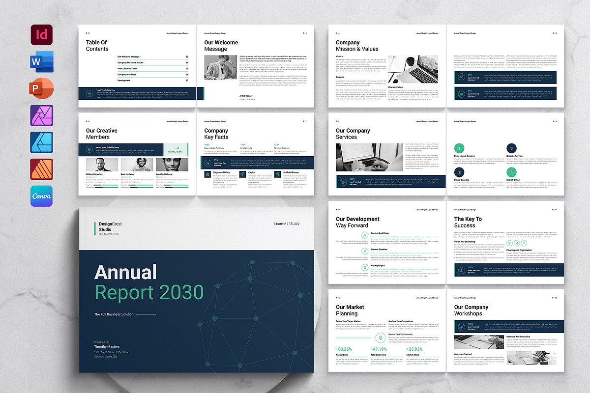 Annual Report Template Landscape, a Brochure Template by DesignCrest (Photo 1 of 13)