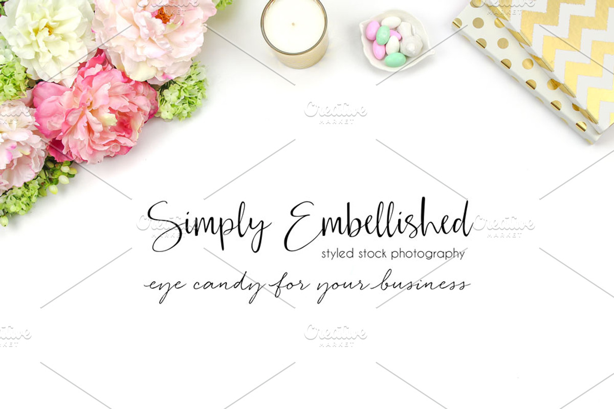 Styled Stock Photo - Floral Desktop, a Product Mockup by Simply Embellished
