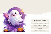 Cute Halloween Ghost Clipart Bundle, a Seasonal Illustration by Design Scotch (Thumbnail 6 of 7)