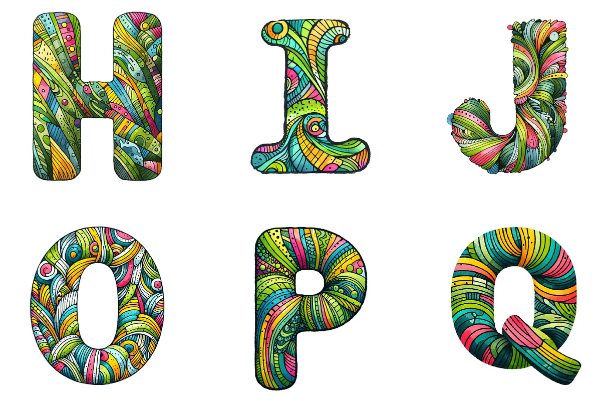 Brushstroke Alphabet Graphic Clipart, an Illustration by DreamArtGraphic (Photo 2 of 4)