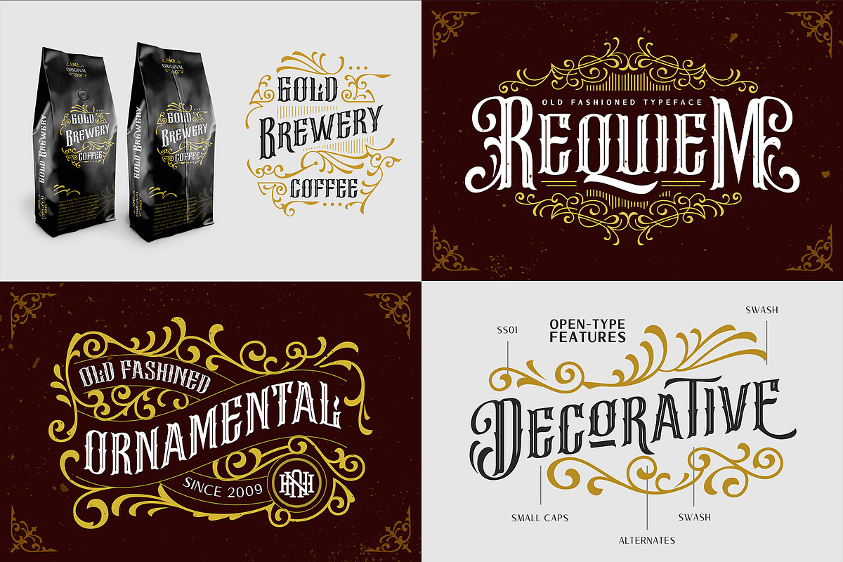 Vintage Font Bundle & Ornaments, a Font by Arterfak Project (Photo 9 of 13)