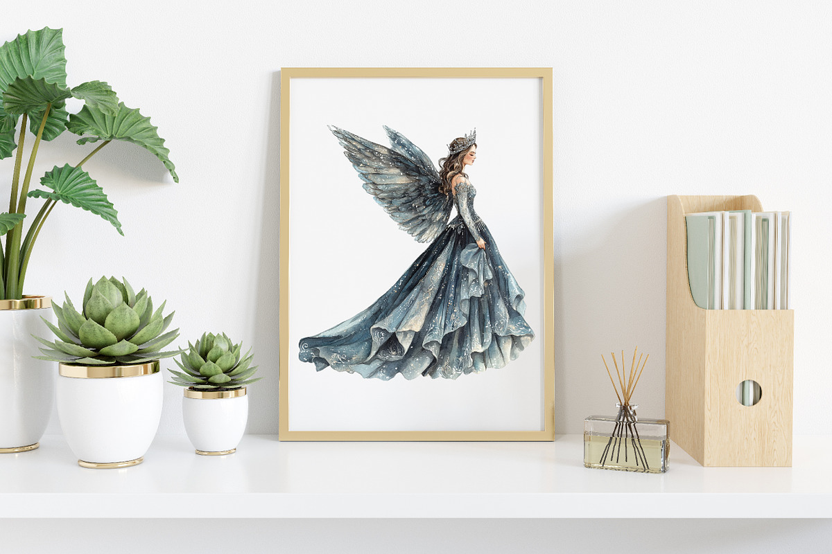 Watercolor Christmas Angel Clipart, an Illustration by Canvas Craft (Photo 4 of 7)