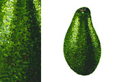 Hand-drawn watercolor Avocado, a Food Illustration by Margo Miller (Thumbnail 4 of 12)