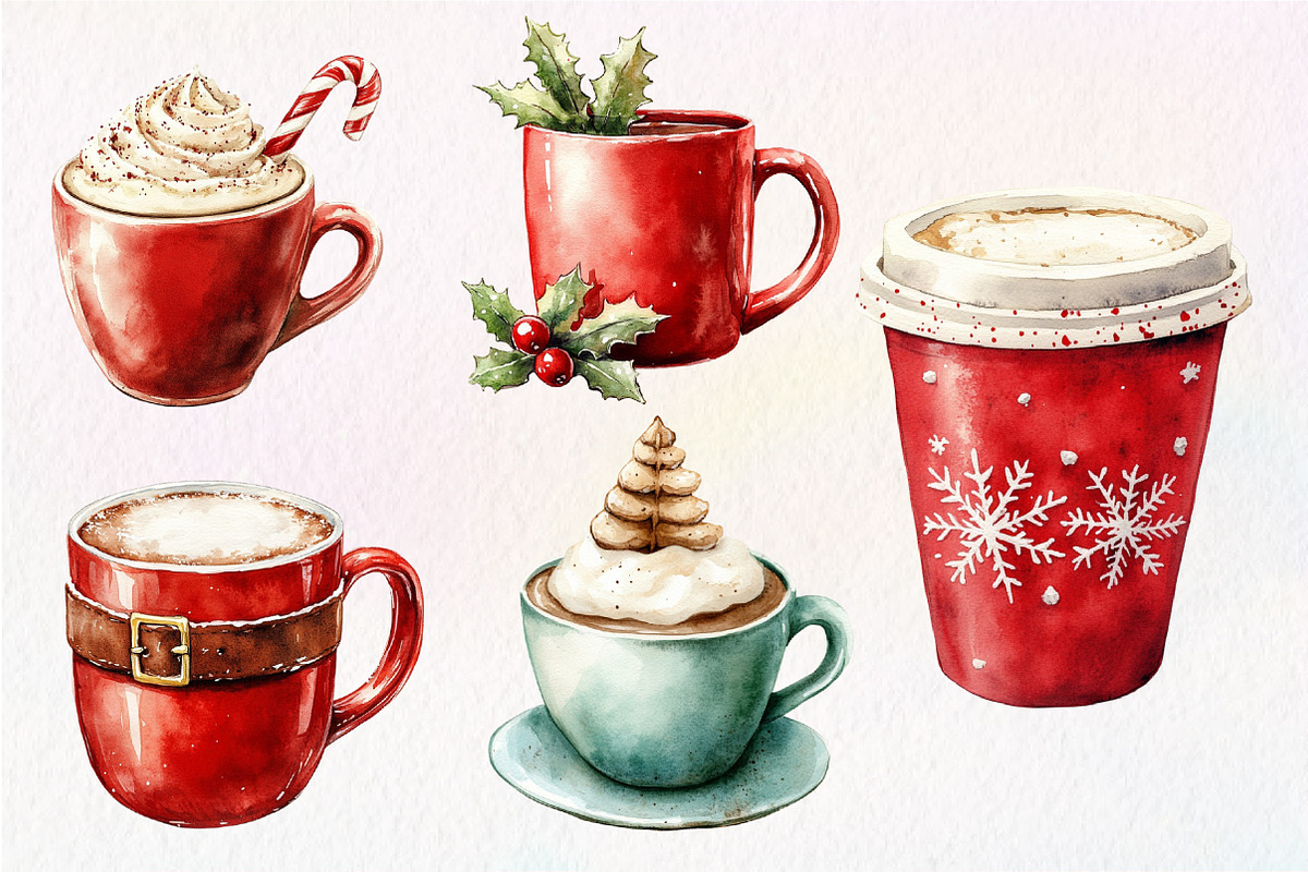 Christmas Coffee Sublimation Clipart, an Illustration by Dream Creation (Photo 6 of 6)