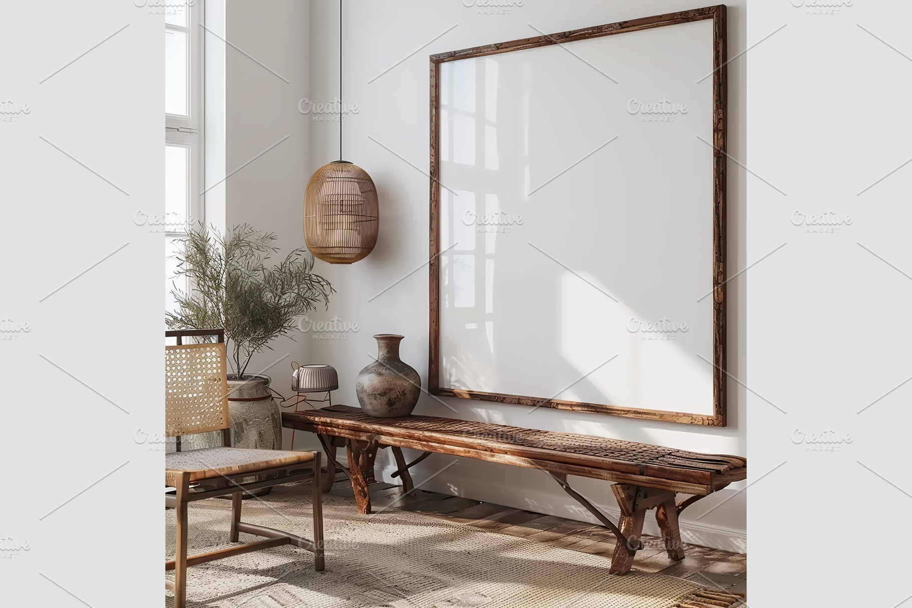 Mockup Frame in a Living Room, an Architecture Photo by GFXCity