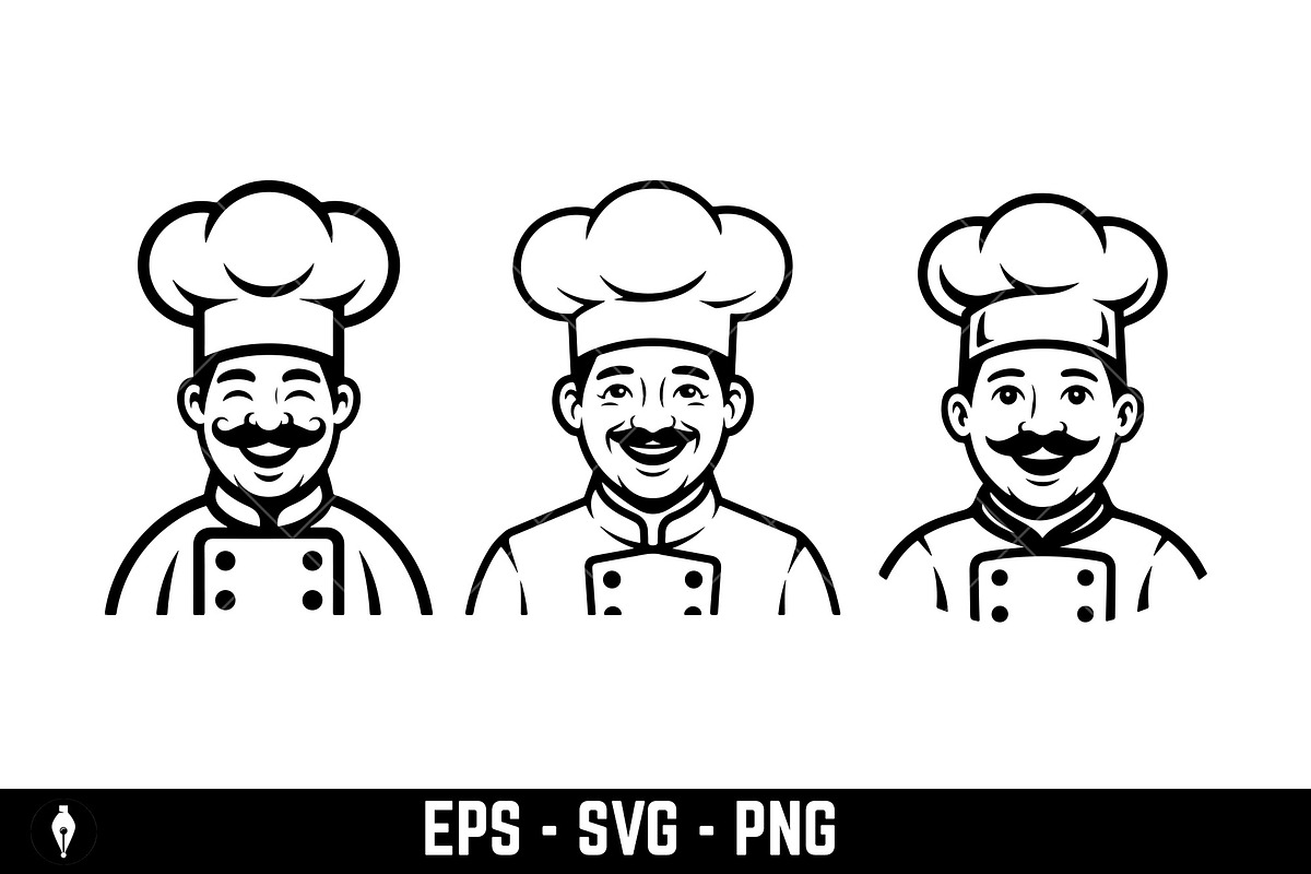 Professional smiling chef or baker, a Food Illustration by Vectorhight (Photo 2 of 3)