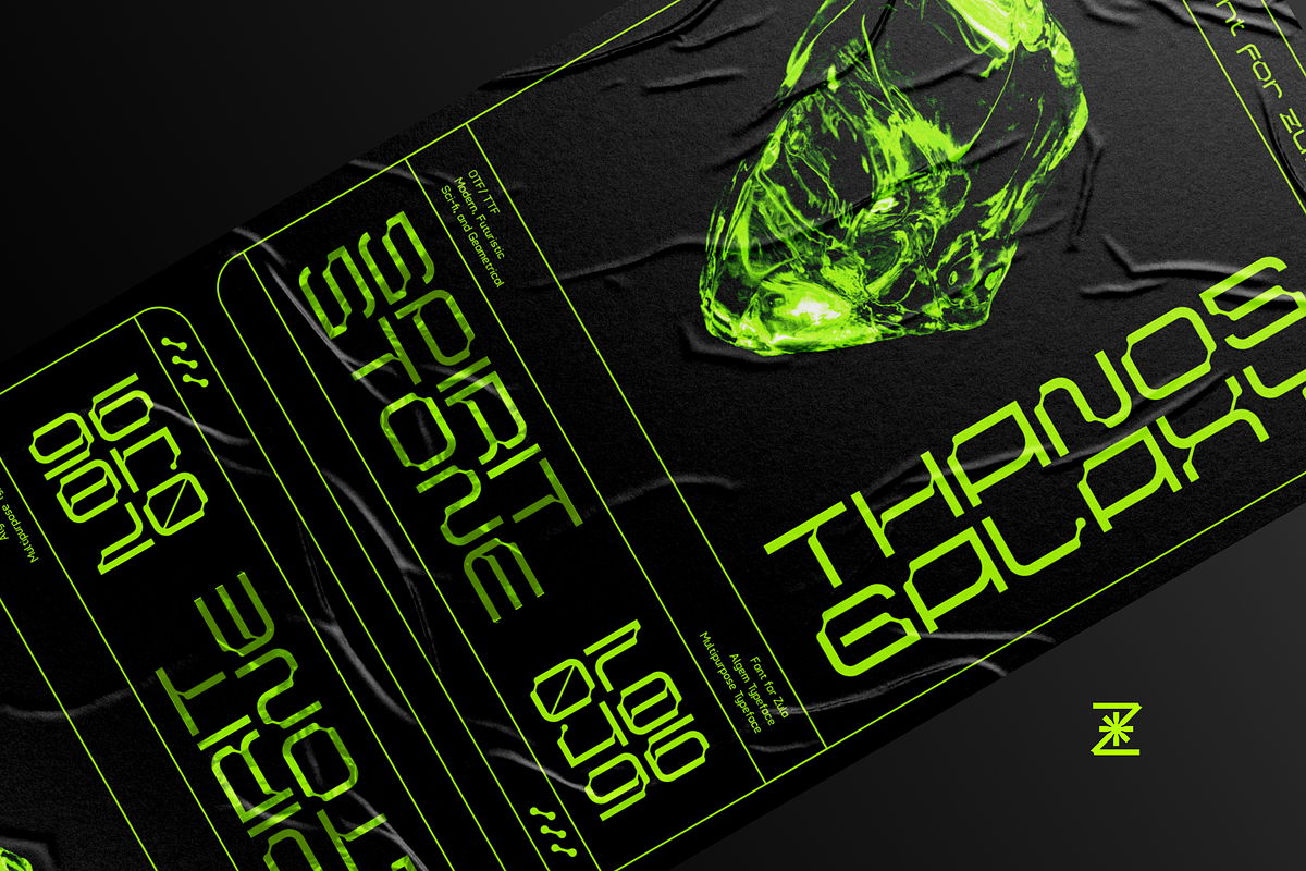Algem - Futuristic Display Font, a Symbol Font by Font For Zula™ (Photo 14 of 19)