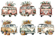 Hippie Car for Summer Watercolor PNG, an Illustration by Pixels.Craft (Thumbnail 2 of 8)