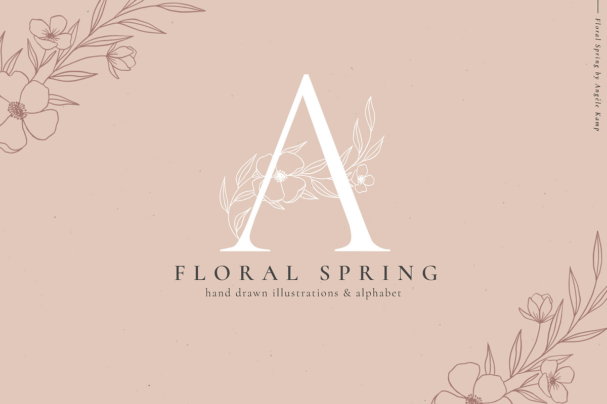 Floral Spring alphabet illustrations, an Illustration by Angele Kamp (Photo 1 of 11)