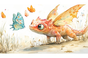 Cute Little Fairy Dragon Peering At