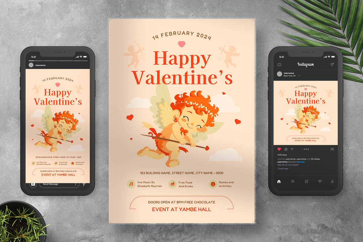 Happy Cupid Valentine Flyer, a Flyer Template by Annora Studio (Photo 3 of 4)