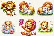 Cute Spring Lion Clipart, an Illustration by OK Design (Thumbnail 5 of 5)