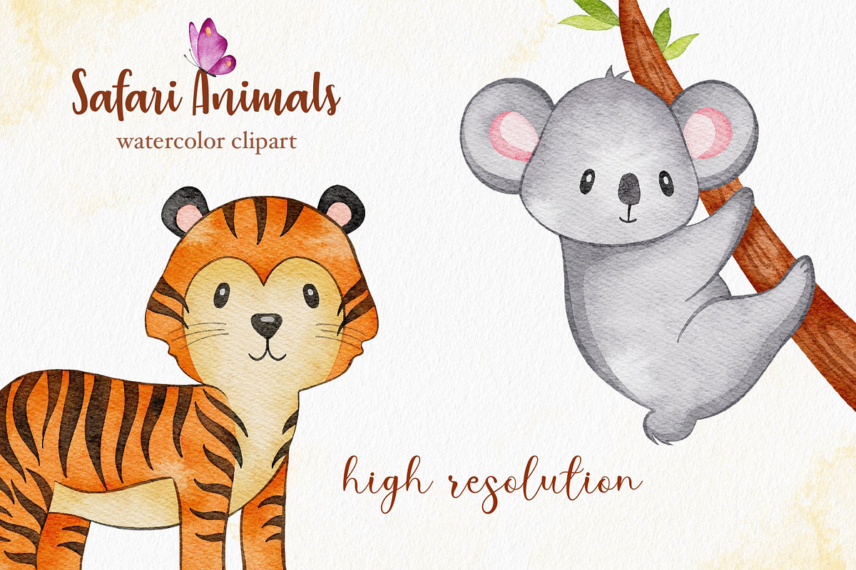 Watercolor Safari Animals clipart, an Animal Illustration by LuiDesignStudio (Photo 5 of 6)
