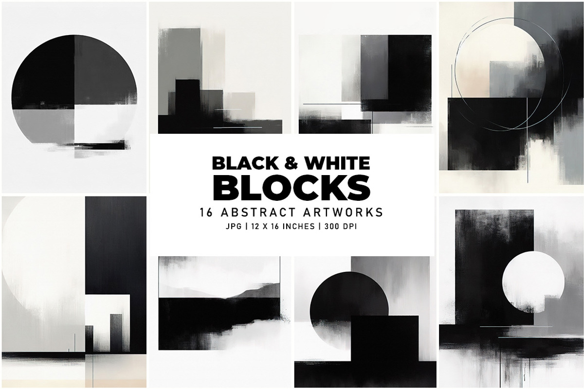 Black and White Blocks, a Background Graphic by Digital Art Creations (Photo 2 of 7)