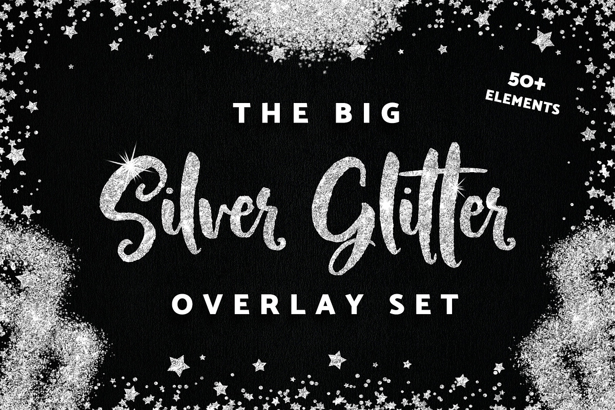 Glitter Confetti Elements Silver, a Texture Graphic by Nifty Template Studio (Photo 1 of 10)