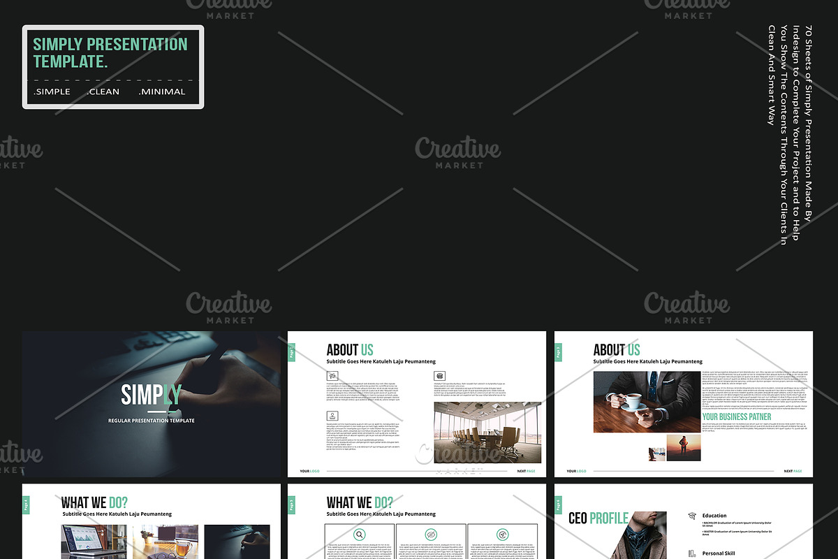SIMPLY Presentation Template, a Presentation Template by Bizz_District_Studio (Photo 1 of 2)